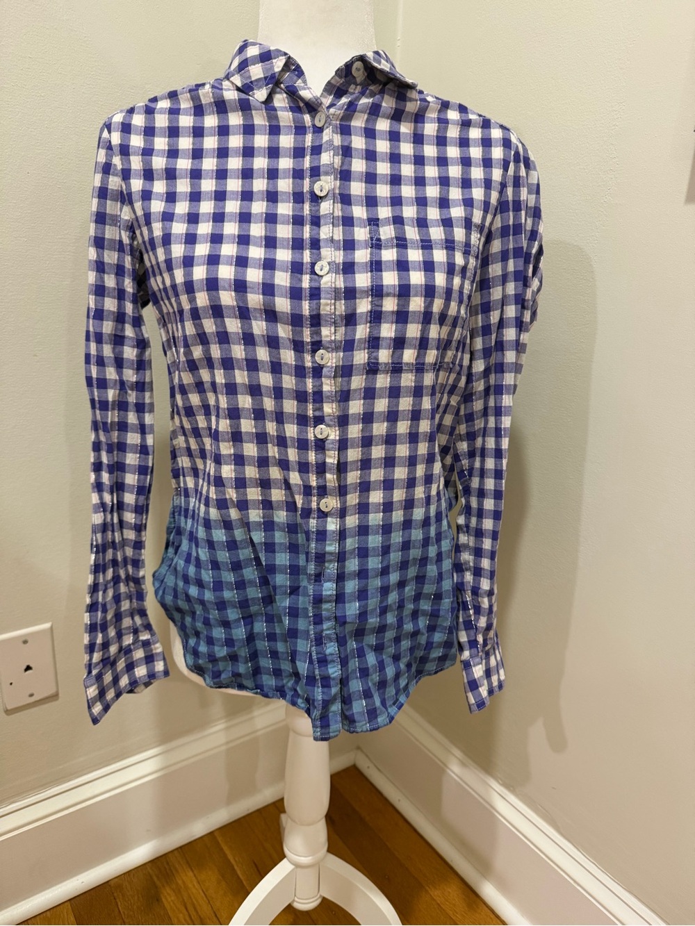 Pilcro Blue Gingham Button-Up Shirt